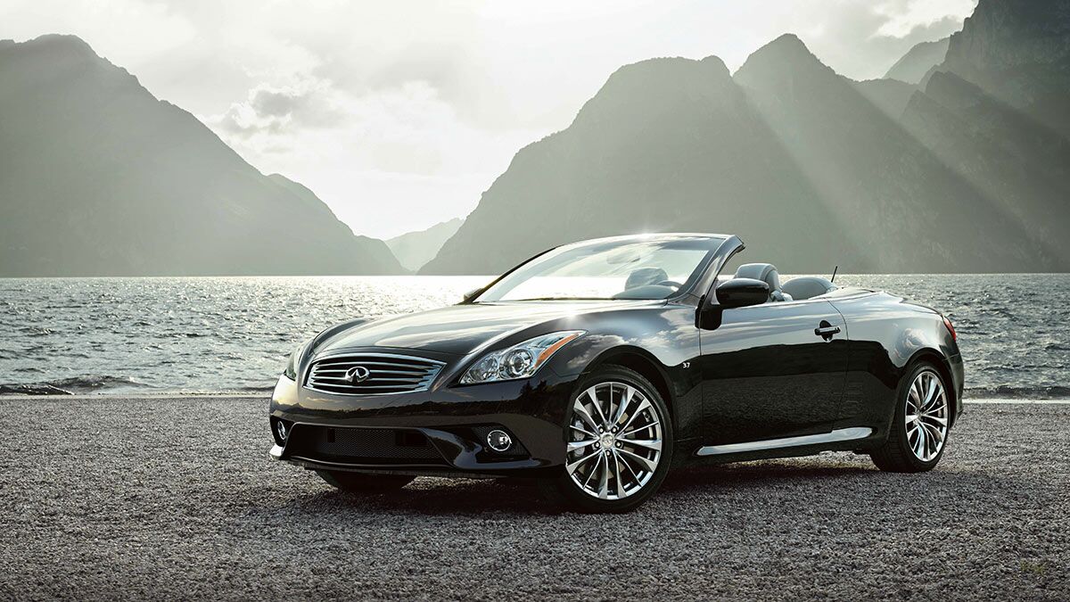 2015 Infiniti Q60 in dark grey.