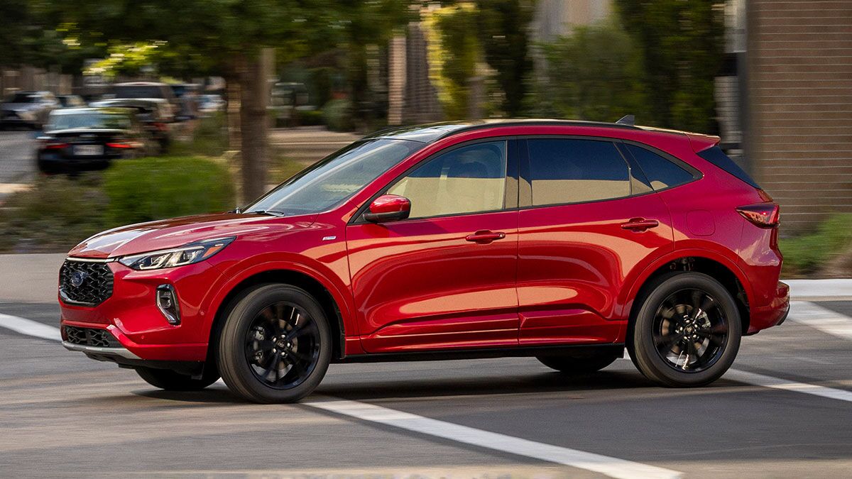 2023 Ford Escape in red on the road.